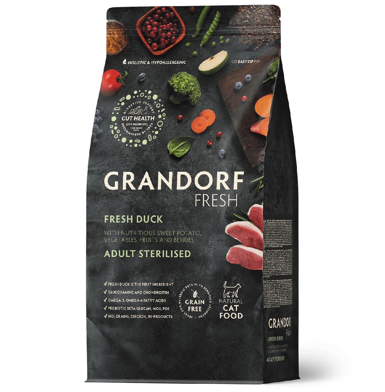 GRANDORF Fresh Cat STERILISED Duck&Sweet Potato утка с бататом для стерилизованных кошек