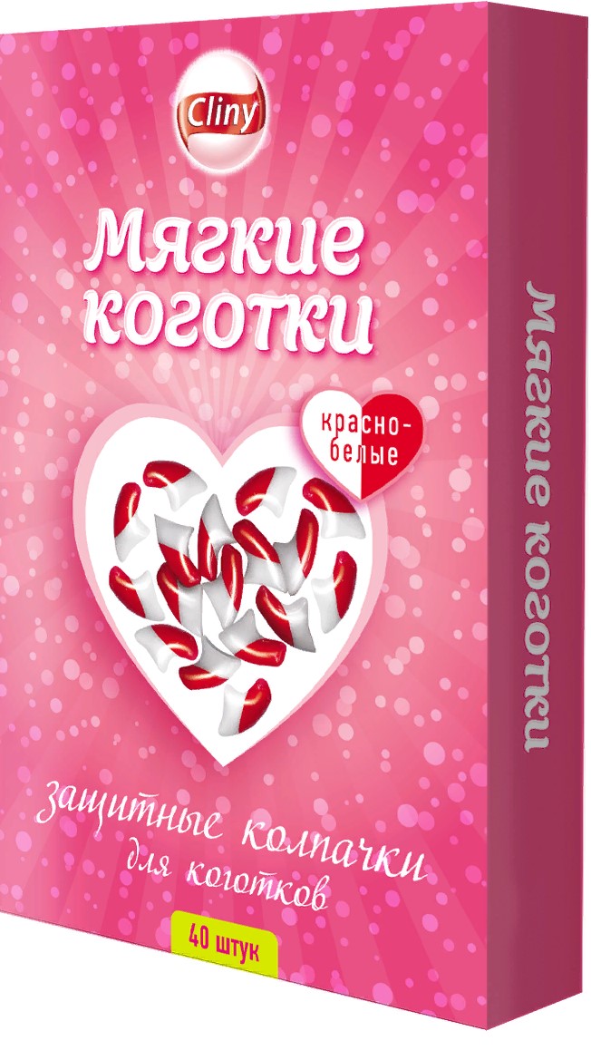 Cl Мягкие коготки красно-белые 40шт