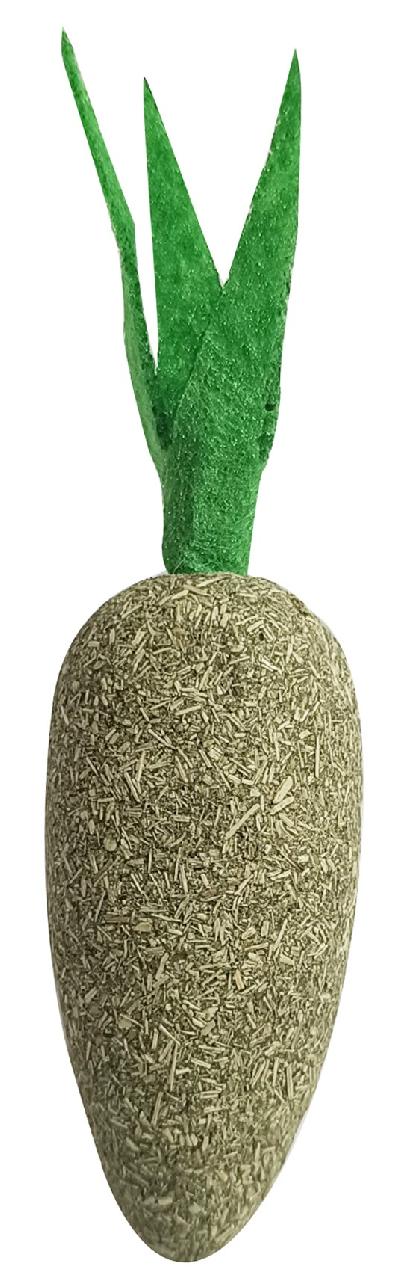 Игрушка для кошек из мяты Морковка с зеленым хвостиком 50мм*22мм