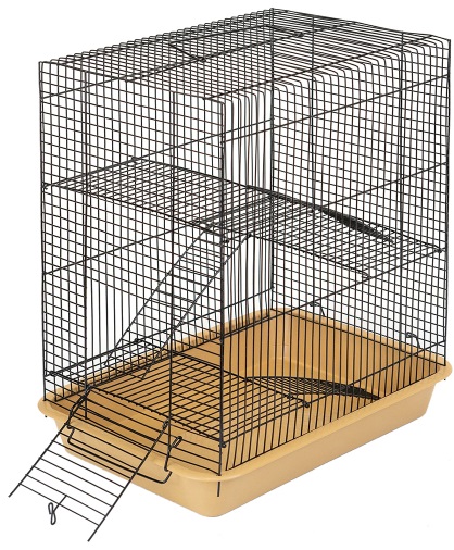 ECO Клетка для грызунов ХОМА-3этажа шаг прута 8мм, 33*24*38см