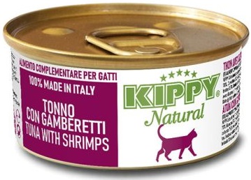 KIPPY консервы для кошек NATURAL филе из тунца с креветками 70г