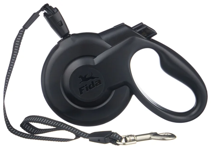 FIDA STYLEASH стильная рулетка для собак мелких пород с выдвижным шнуром черная 3м до 12кг