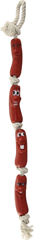 Игрушка для собак "Четыре сосиски, веревка", 630мм