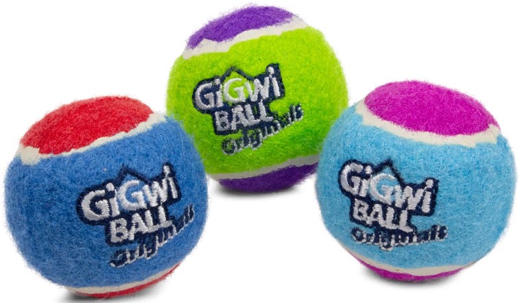 GiGwi Игрушка для собак Три мяча с пищалкой 6,3см