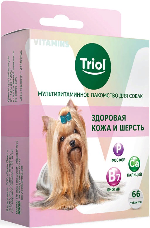 Мультивитаминное лакомство для собак "Здоровая кожа и шерсть", 33г