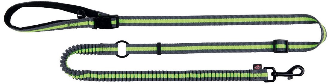 Поводок для пробежки, 1.33–1.80 м/20 мм, серый/зелёный