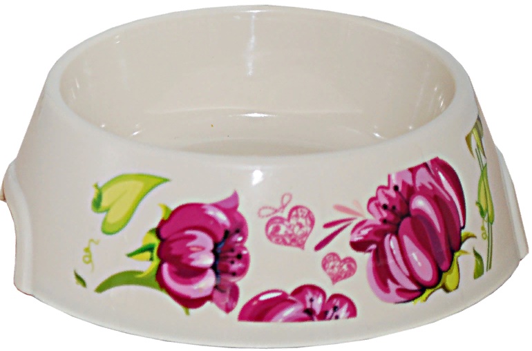 Миска круглая с цветным принтом 14х13,4х4,3см, пластик №1