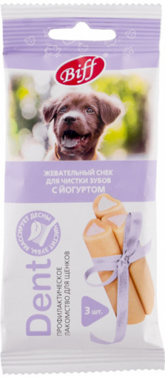Жевательный снек DENT с йогуртом для щенков мелких и средних пород