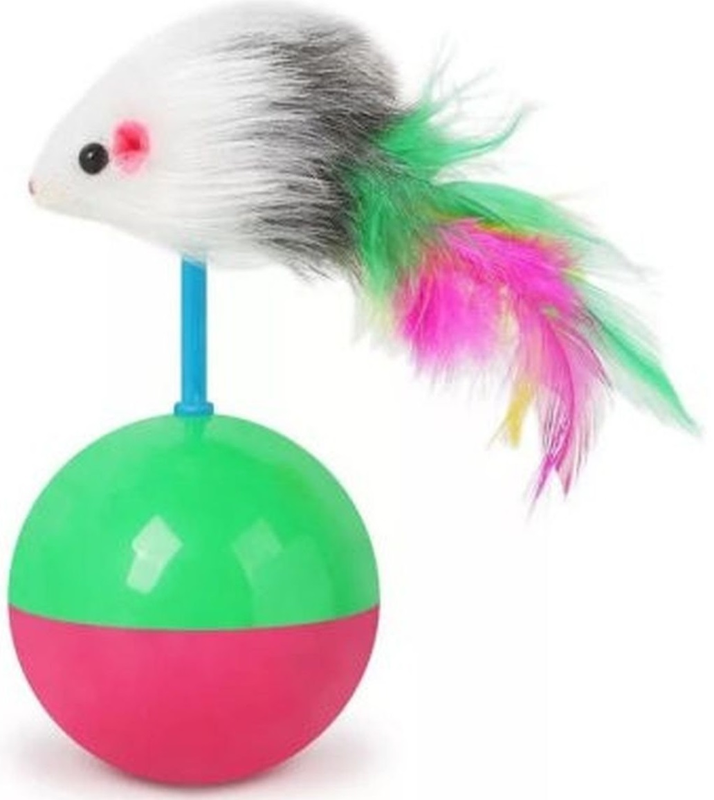 Игрушка для кошек серая мышь-неваляшка 5,4см