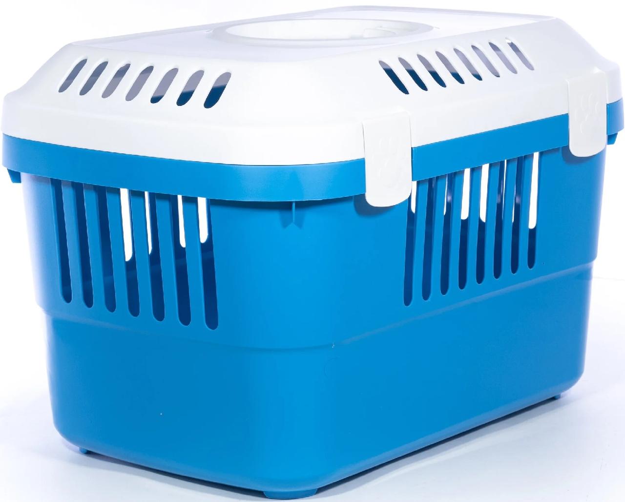 Переноска DISCOVERY-1 белая/голубая 48,5х33х31,5см