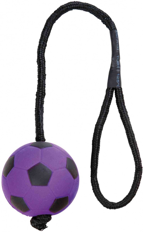 Игрушка для собак мяч с верёвкой неон 6см/30см