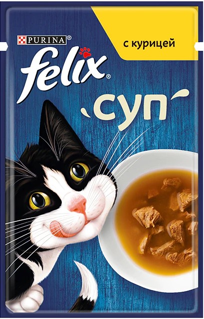 Felix Суп для кошек с курицей 48г