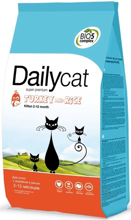 Dailycat KITTEN корм для котят с индейкой и рисом