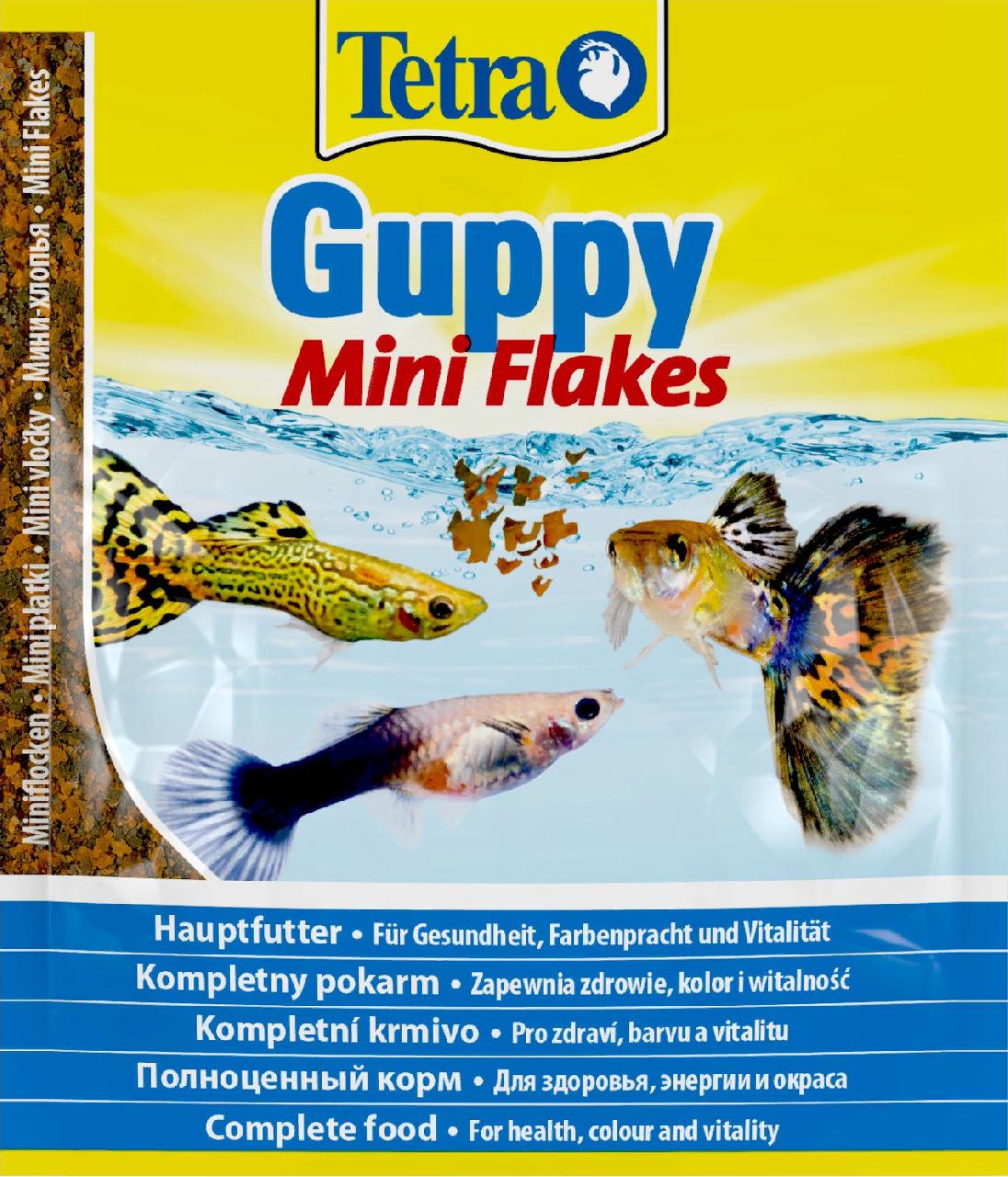 TetraGuppy корм в хлопьях для гуппи 12г (пакетик)