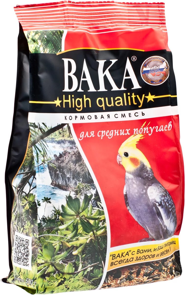 Вака High Quality Корм для средних попугаев 500г