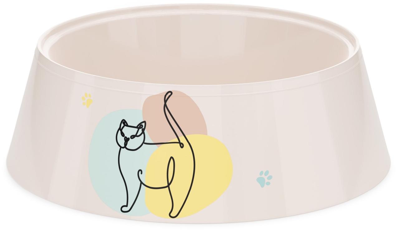 Миска для кошек "Мур-мяу" 0,3л (свет.серый)