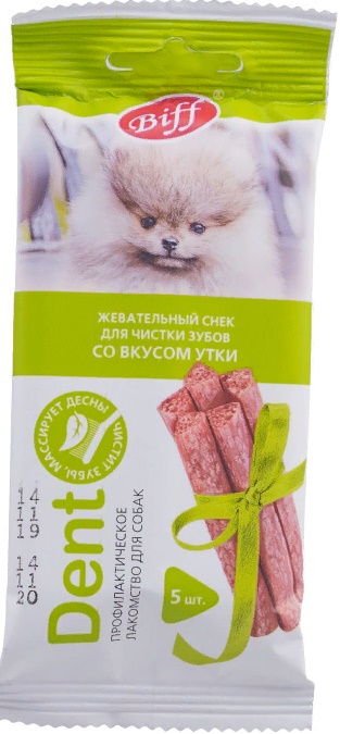 Жевательный снек DENT со вкусом утки д/мелких собак