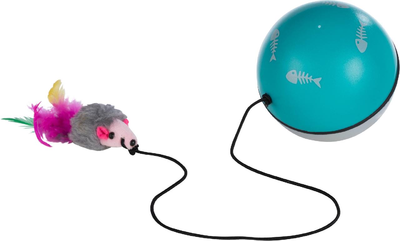 Игрушка для кошки "Мяч с мышкой", 9см