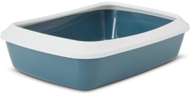 Туалет для кошек IRIZ 50см с бортом белый/холодный-синий