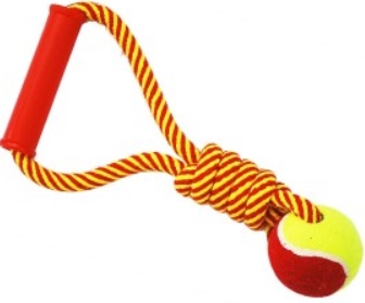 №1 Грейфер веревка плетеная с мячом и ручкой, 30см