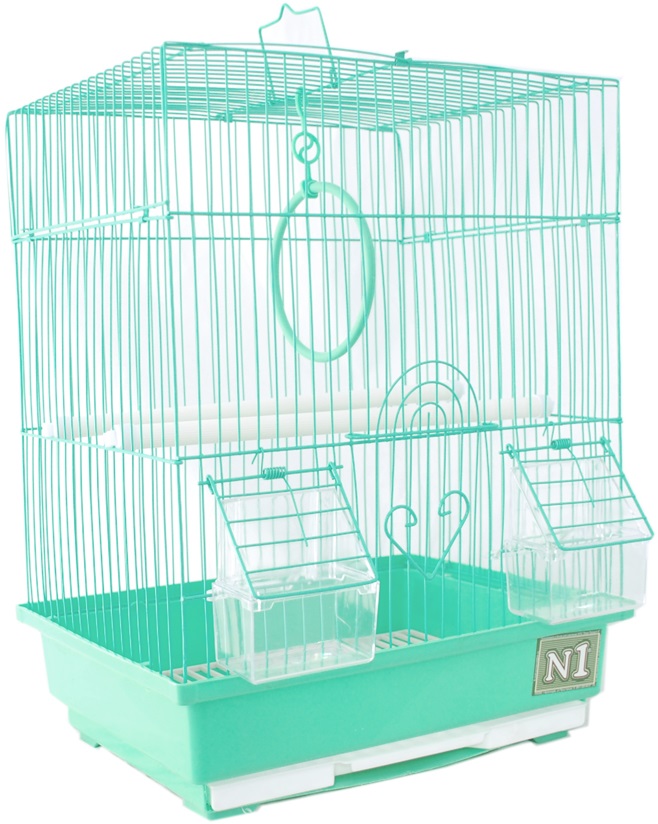 N1 Клетка для птиц, прямоугольная, укомплектованная 30*23*39см