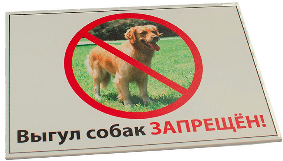 Табличка "Выгул собак запрещен!" формат А5