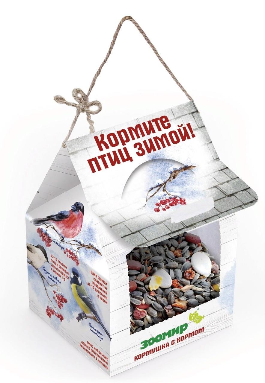 ЗООМИР "Корм для уличных птиц" Кормушка с кормом 300г
