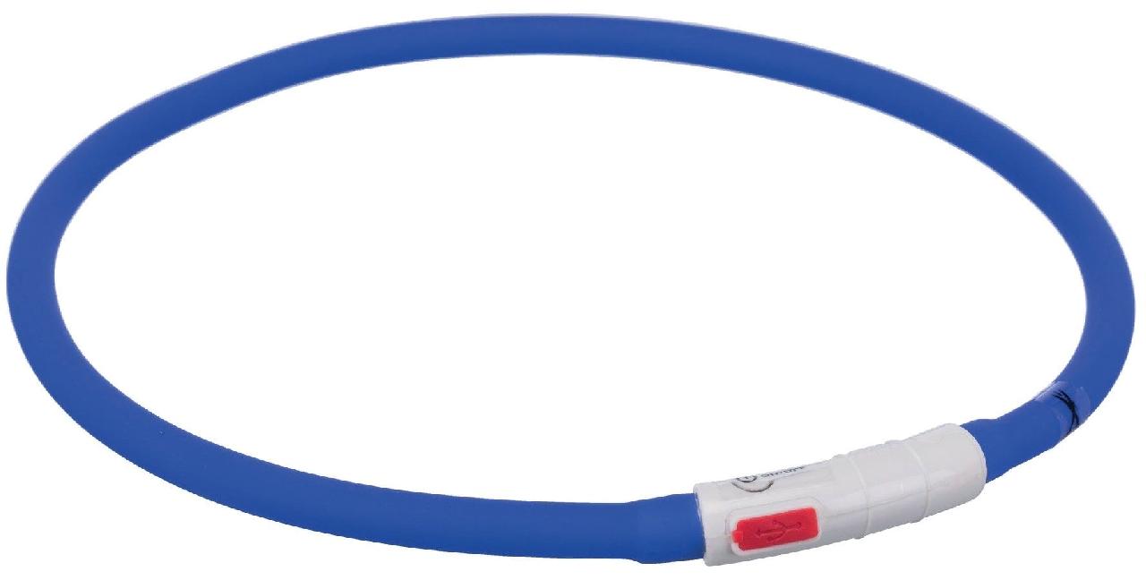 Мигающее кольцо для собак USB, силикон, XS–XL: 70 см/ф 10 мм, королевский синий