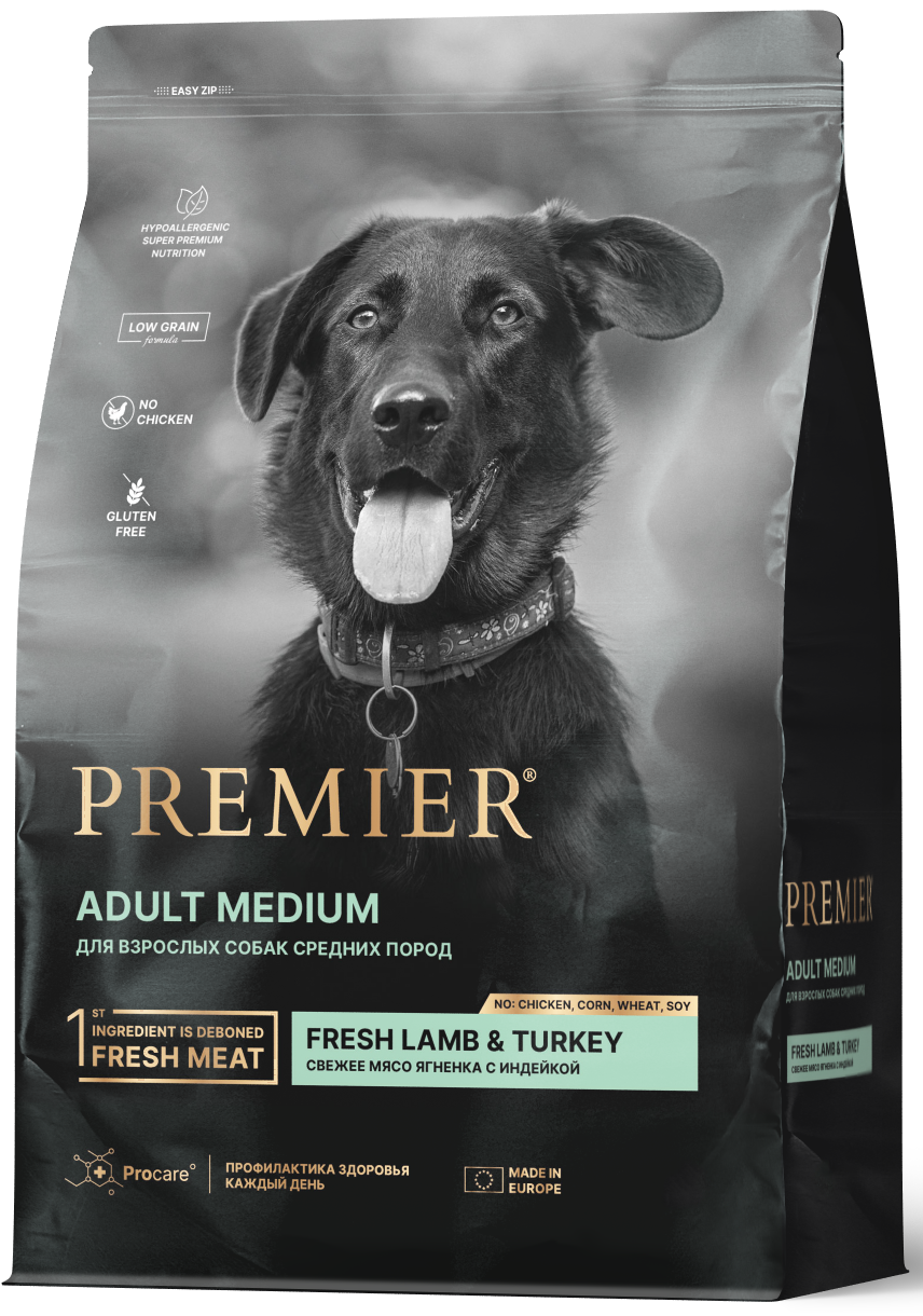 Premier для собак средних пород Ягненок с индейкой*