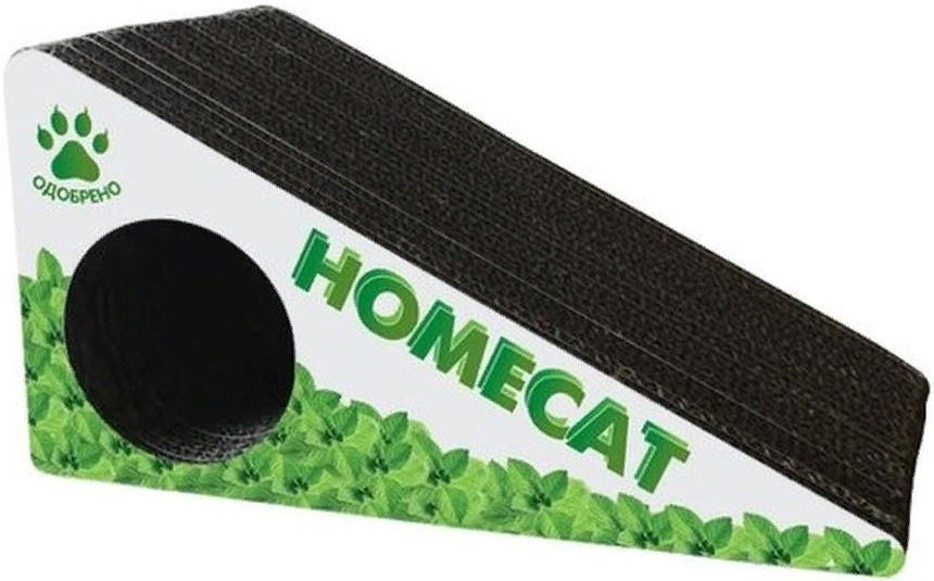 HOMECAT Когтеточка для кошек треугольник малый с кошачьей мятой картон 30х14х17см