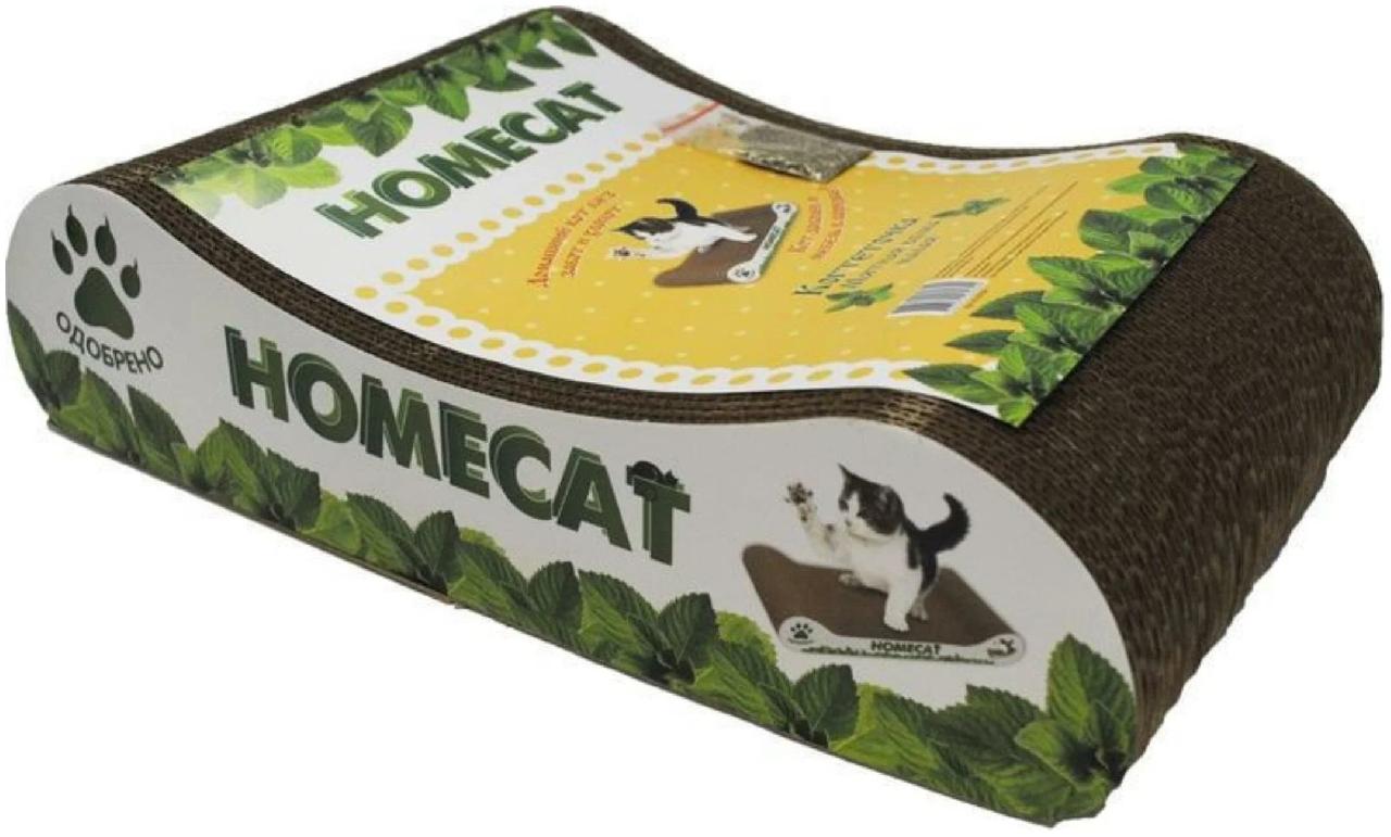 HOMECAT Когтеточка для кошек с кошачьей мятой картон 41х24х10см